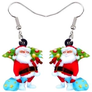 3 for $15 Santa Acrylic Dangle Earrings